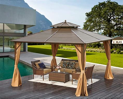 The thickness of the steel of the roof panels is 0. . Metal frame gazebo